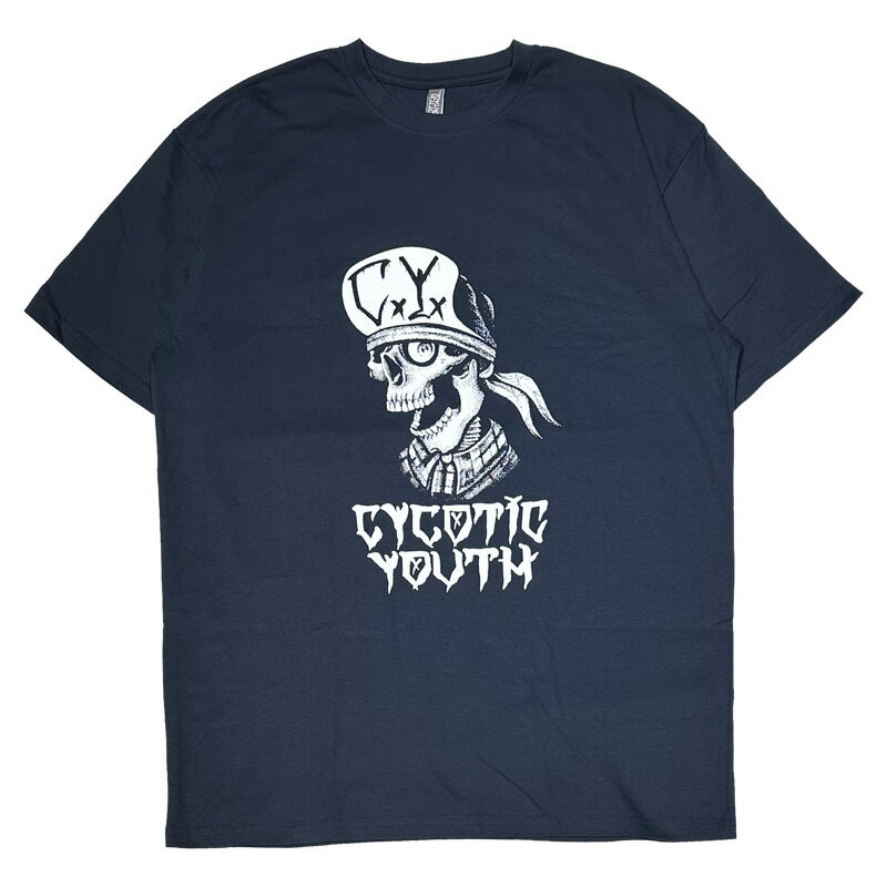 CYCOTIC YOUTH -FLIP SKULL- TSHIRTS COLOR*NAVY