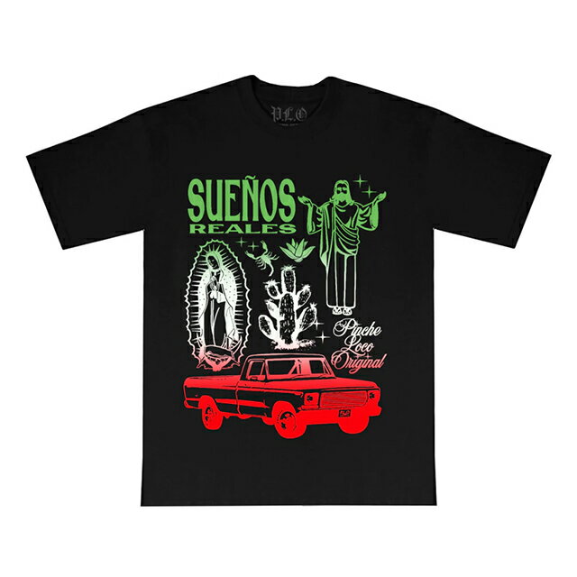 PINCHE LOCO ORIGINAL ピンチェロコオリジナル - SUEÑOS REALES Tシャツ BLACK