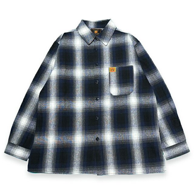 FB COUNTY エフビーカウンティ CHECKER FLANNEL LONG SLEVE SHIRTS ROYAL/GREY/WHITE