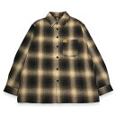 FB COUNTY エフビーカウンティ CHECKER FLANNEL LONG SLEVE SHIRTS BLACK/TAN