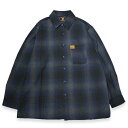 FB COUNTY Gtr[JEeB CHECKER FLANNEL LONG SLEVE SHIRTS ROYAL/BLACK/GREY