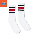 SOCCO CREW SOCKS(Xlj \bR[ \bNX WHITE/BLACK-RED-BLACK 3LINES