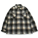 FB COUNTY エフビーカウンティ SUPER HEAVYWEIGHT WOOL BLEND LONG SLEEVE SHIRT BLACK/TAN/WHITE