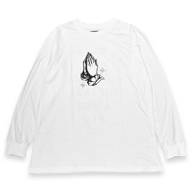 PINCHE LOCO ORIGINAL ピンチェロコオリジナル - PRAYING HANDS LONG SLEVE 長袖Tシャツ WHITE