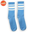 SOCCO CREW SOCKS(スネ丈）ソッコー ソックス ソッコー ソックス CAROLINA BLUE / WHITE 3LINE STRIPES