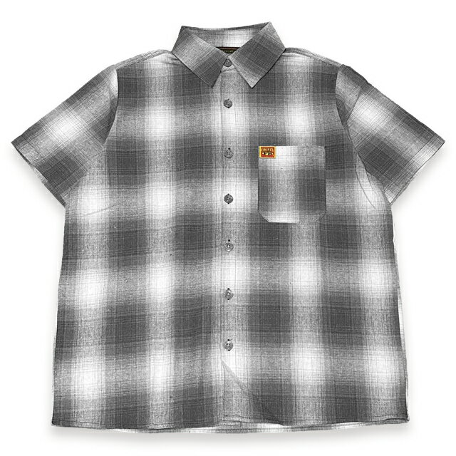 FB COUNTY エフビーカウンティ CHECKER FLANNEL SHORT SLEEVE SHIRTS 半袖シャツ CHARCOAL/WHITE