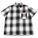 FB COUNTY エフビーカウンティ CHECKER FLANNEL SHORT SLEEVE SHIRTS 半袖シャツ WHITE/BLACK