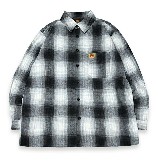 FB COUNTY エフビーカウンティ CHECKER FLANNEL LONG SLEEVE SHIRTS WHITE/BLACK