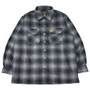 FB COUNTY エフビーカウンティ SUPER HEAVYWEIGHT WOOL BLEND LONG SLEEVE SHIRT CLASSIC BLACK GREY