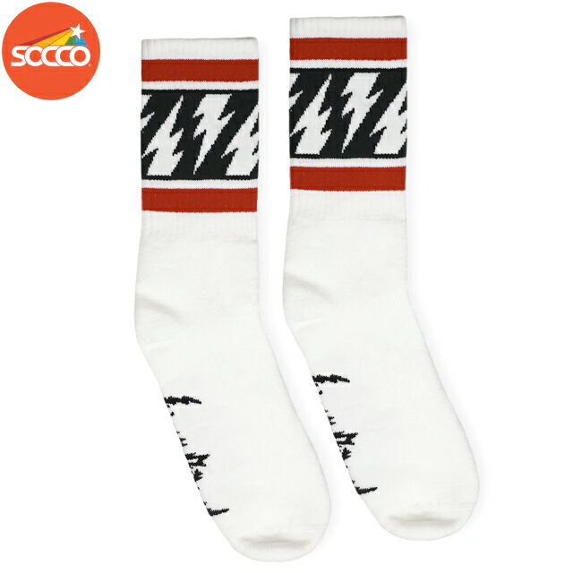 SOCCOxMIKE VALLELY CREW SOCKS(スネ丈） ソッコー ソックスxマイク・バレリー WHITE/RED-BLACK-RED 3L..