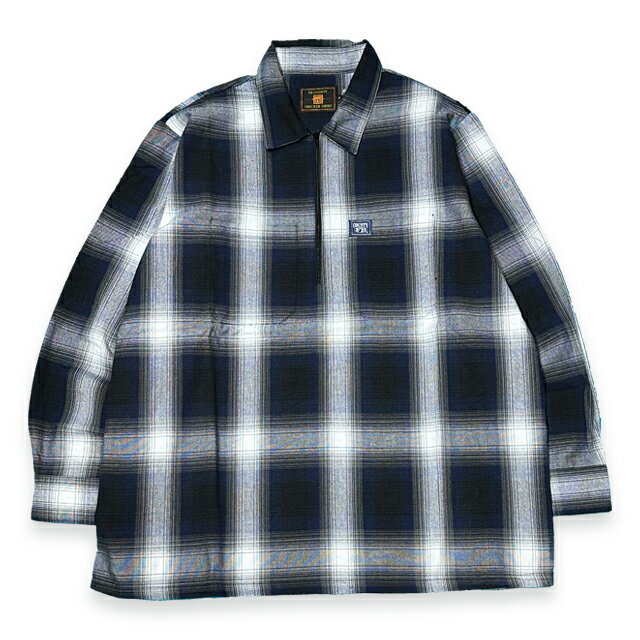 FB COUNTY エフビーカウンティ CHECKER HALF ZIP L/S SHIRTS 長袖 ハーフジップシャツ ROYAL/GREY/WHITE