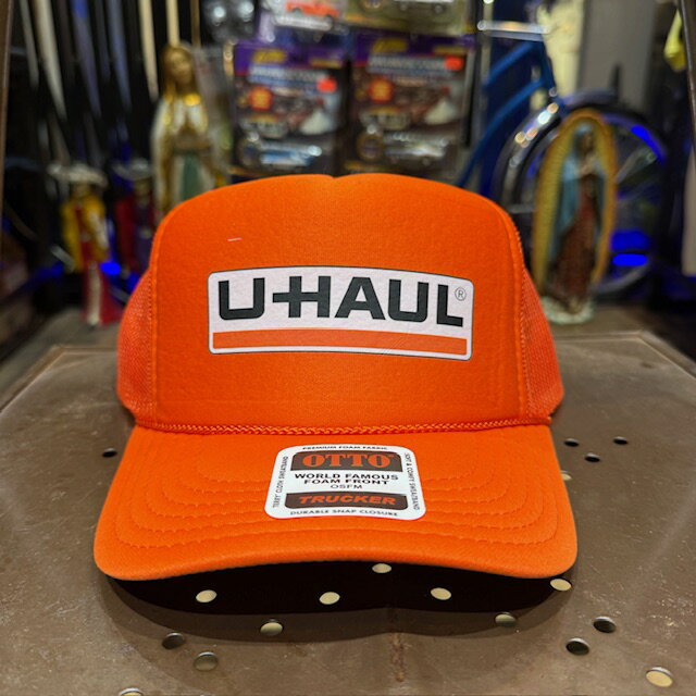 TRUCKERS MESHCAP -141- -UHAUL- ORANGE MESH CAP メッシュキャップOLD SCHOOLなプリントメッシュキャップ BODYはOTTO HIGHクラウンを使用 BEERメーカー,MOTORブランドなどなど他からチョイスしてください 現地買い付け品につき同じもの＆カラーの再入荷は基本的にありません .SIZE *大人 FREE　