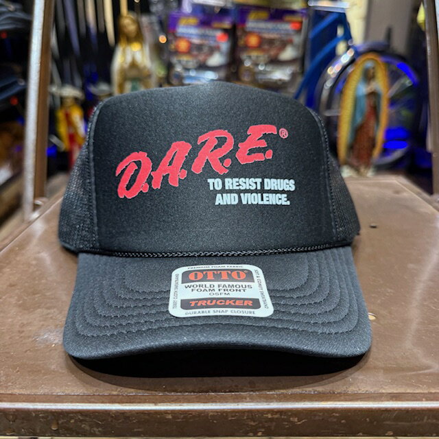 乐天商城 - TRUCKERS MESHCAP -165- D.A.R.E ALL BLACK MESH CAP メッシュキャップ