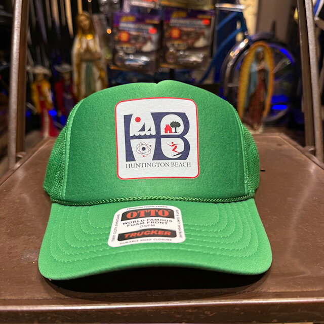 TRUCKERS MESHCAP -168- HUNTINGTON BEACH KELLY GREEN MESH CAP メッシュキャップ