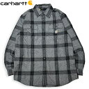 CARHARTT カーハート 105439 Loose Fit Heavyweight Flannel Long-Sleeve Plaid Shirt ネルシャツ ASPHALT