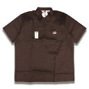 BEN DAVIS HALF ZIP ハーフジップ 半袖ワークシャツ #127 BROWN