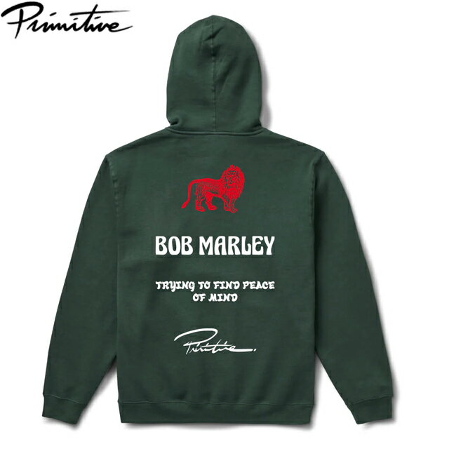PRIMITIVE x BOB MARLEY ボブマーリー "HEARTACHE" PULLOVER HOODIE COLOR*FOREST GREEN