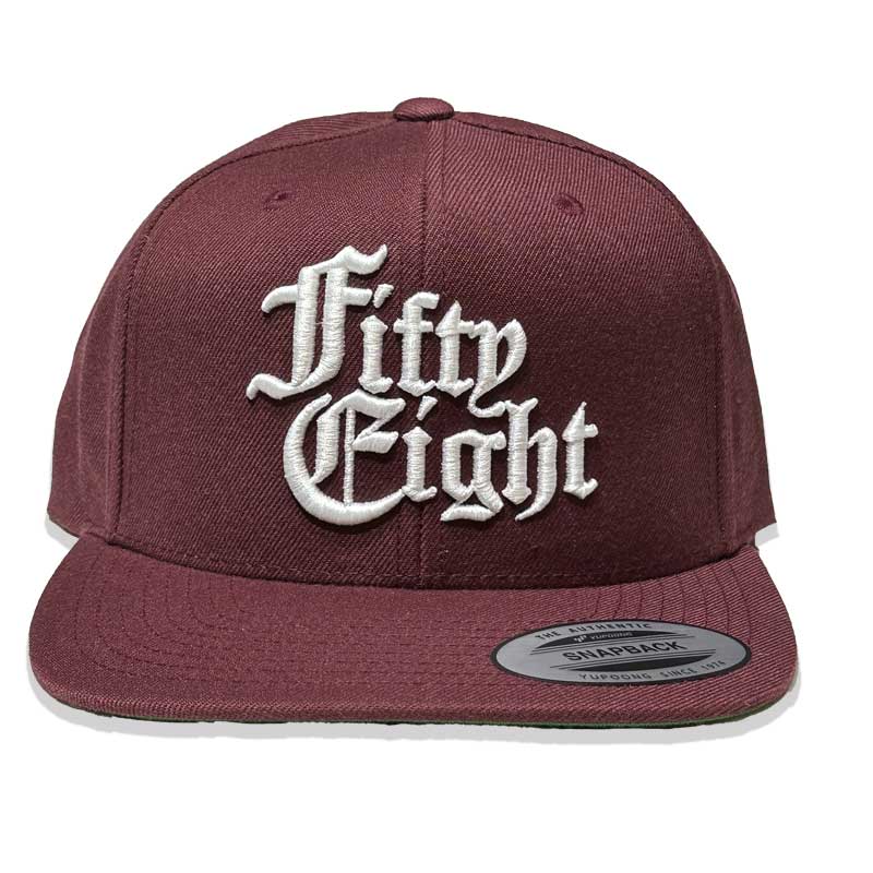 FIFTY EIGHT "ORIGINALS" SNAP BACK CAP BURGUNDY