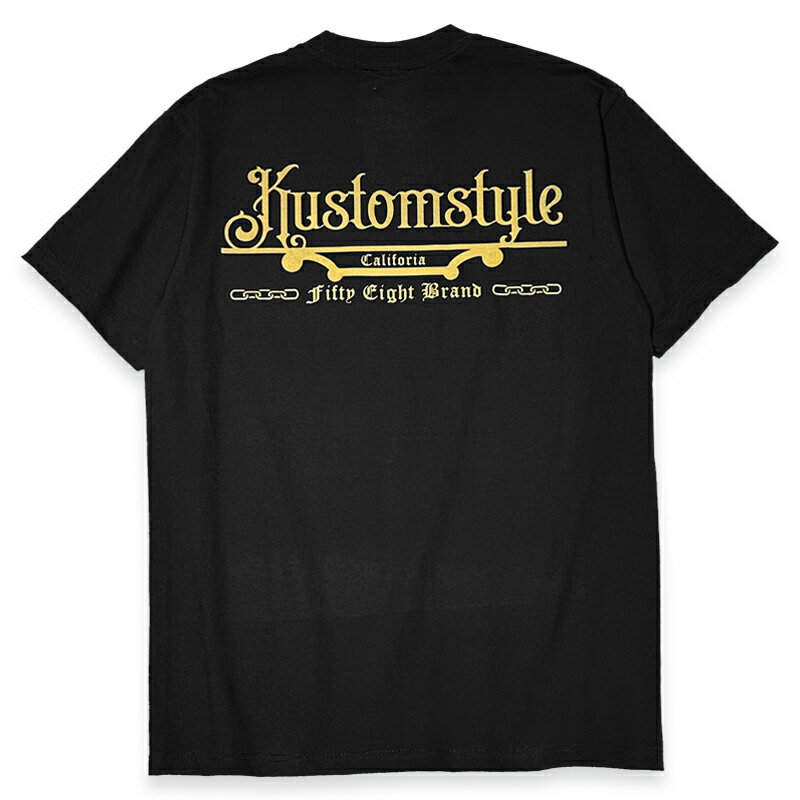 KUSTOMSTYLE カスタムスタイル x FIFTY EIGHT フィフティーエイト KSFE-001T "PLAQUE" BLACK Tシャツ