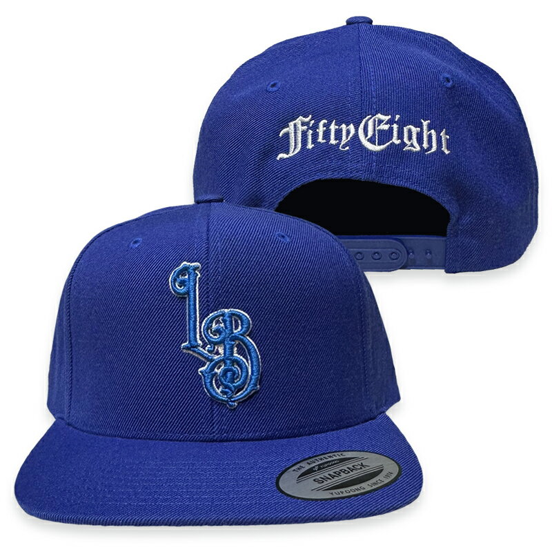 FIFTY EIGHT "LB" SNAP BACK CAP ROYAL BLUE CALIFORNIA州の群の数をブランドネームに使用した -FIFTY EIGHT-　 BODYはYUPOONG CLASSICを使用 CAP COLOR*...