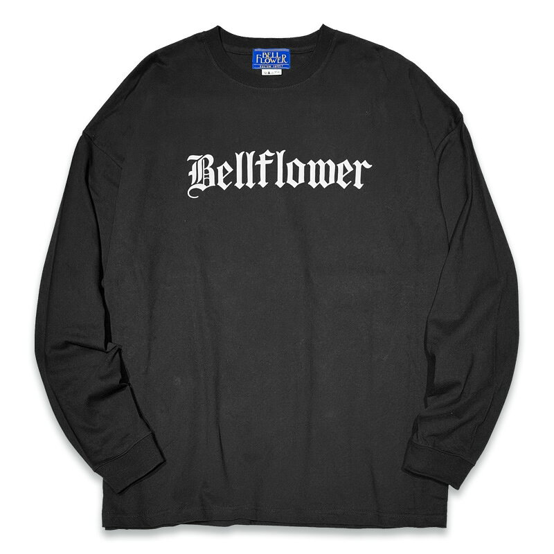 BELLFLOWER by KUSTOMSTYLE BFTL2601BK -OLD ENGLISH- LONG SLEEVE TEE ビッグシルエット 長袖Tシャツ ロンT BLACK