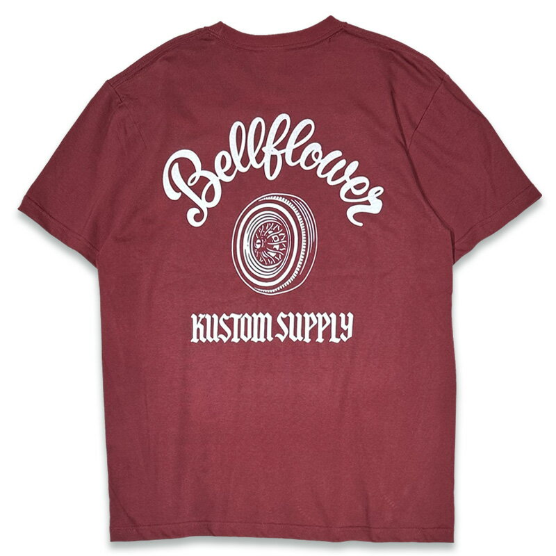Rakuten - BELLFLOWER by KUSTOMSTYLE BFT1101BG -RIM AND RUBBER COMBO- BURGUNDY Tシャツ