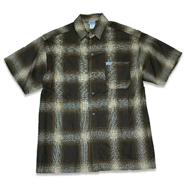 CAL TOP Lgbv #2000 FL PLAID SHORT SHIRT Vc BROWN & KHAKI