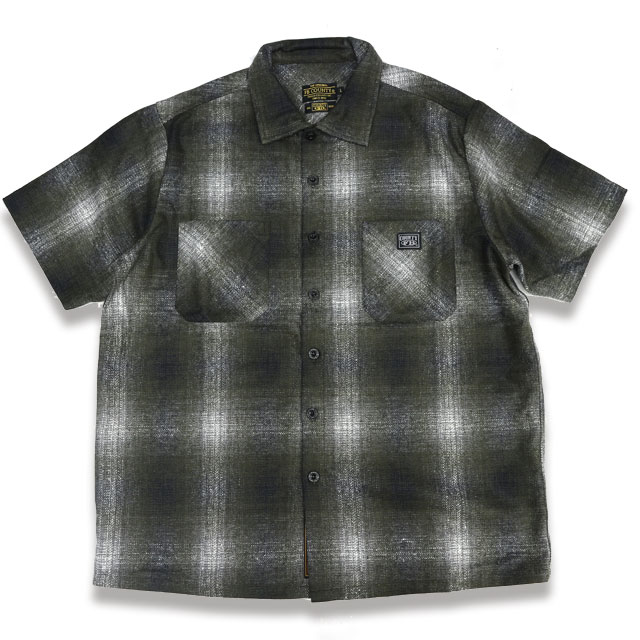 FB COUNTY エフビーカウンティ WOOL SHORT SLEVE SHIRTS COLOR#3 GREEN/BLACK/GREY ビッグサイズ 6XL (USA SIZE)まで在庫