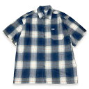 CAL TOP Lgbv #2000 PLAID SHORT SLEEVE SHIRTS Vc BLUE & ORANGE