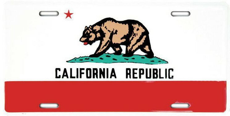 アメリカ看板 STEEL LICENSE PLATE- 952- CALIFORNIA STATE FLAGS LICENSE PLATE ナンバープレート