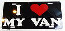 アメリカ看板 STEEL LICENSE PLATE-4256- I LOVE MY VAN LICENSE PLATE ナンバープレート