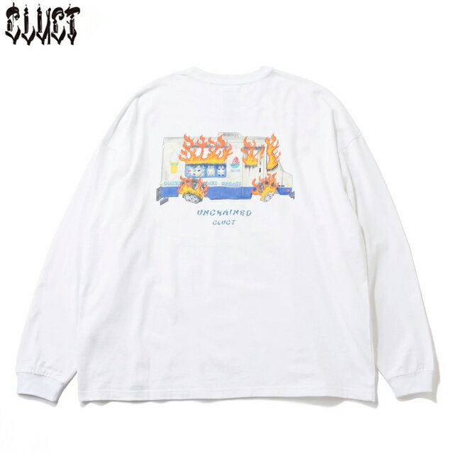CLUCT(クラクト) #04505 END THE RIOT  L/S TEE ビッグシルエット ロングスリーブTシャツ WHITE