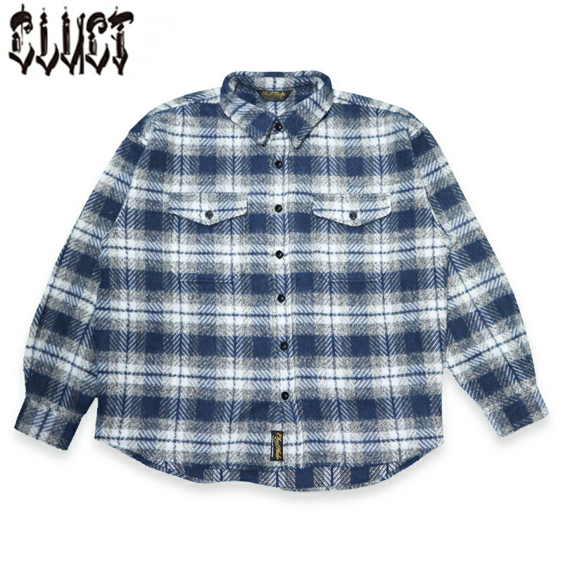 艿27280~ 20%OFF/ CLUCT(NNg) #04537 SNOW FLAKE [L/S SHIRTS] Vc NAVY