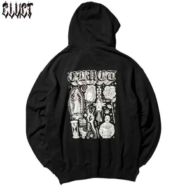 CLUCT クラクト × MIKE GIANT マイクジャイアント #04720 #J HOODIE フーディー カブリパーカー BLACK