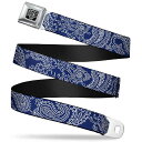 BUCKLE-DOWN バックルダウン SBB-BDC-W34292 PAISLEY BLUE SEATBELT BUCKLE BELT