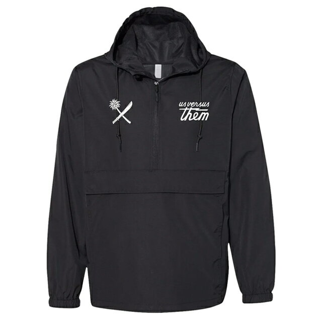 US VERSUS THEM アスバーサスゼム "MAGNUM CC" ANORAK-EMBROIDEREDE JACKET BLACK