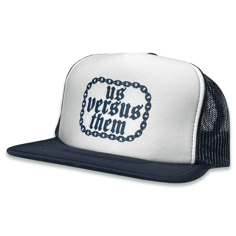 乐天商城 - US VERSUS THEM アスバーサスゼム -UNITE & TAKEOVER- TRUCKER HATS スナップバック メッシュキャップ NAVY/WHITE