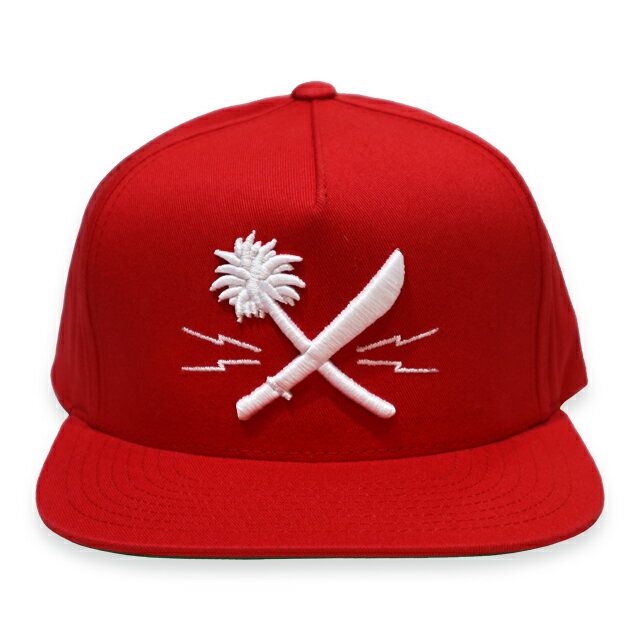 US VERSUS THEM アスバーサスゼム "CROSSCUT BOLT" SNAPBACK CAP スナップバックキャップ RED
