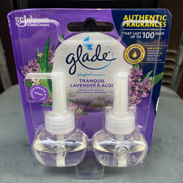 GLADE PLUG IN SCENTED OIL 2PACK LAVENDER ALOE プラグイン芳香剤REFILL (OIL WARMER別途お買い上げください）