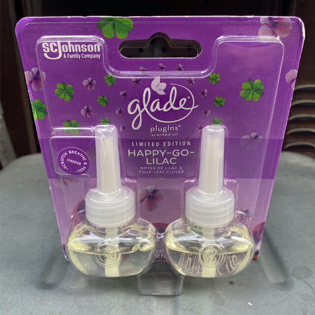 GLADE PLUG IN SCENTED OIL 2PACK HAPPY GO LILLAC プラグイン芳香剤REFILL (OIL WARMER別途お買い上げください）