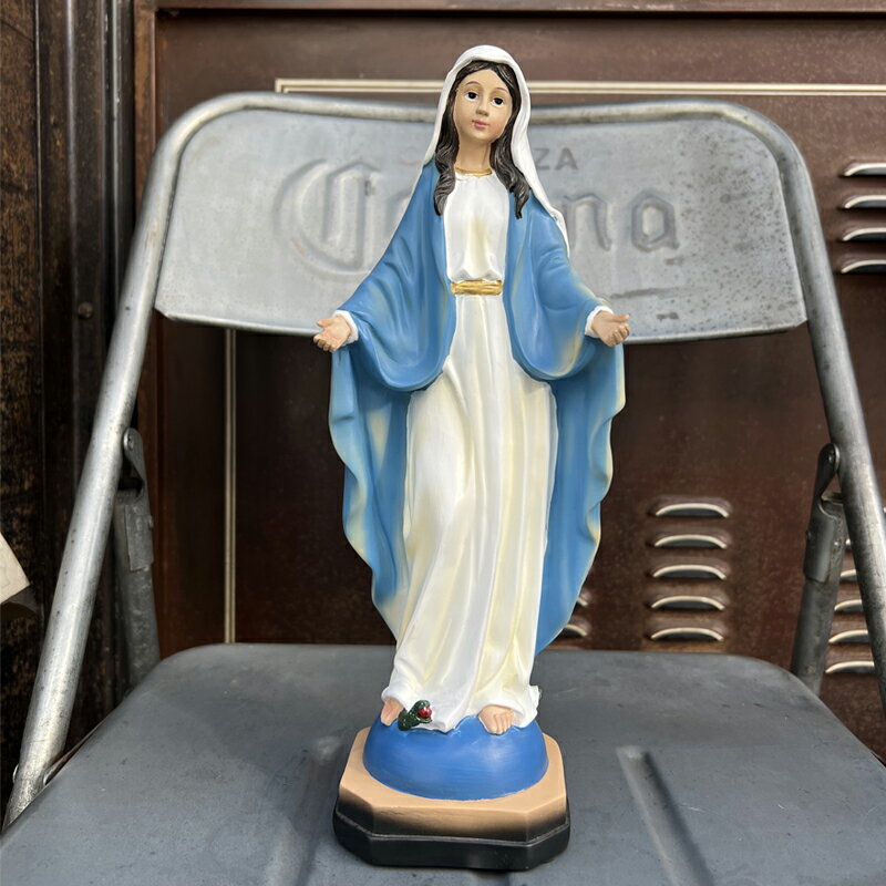 Virgin Mary 置物 高さ12inch(約31CM) -BLUE & WHITE-