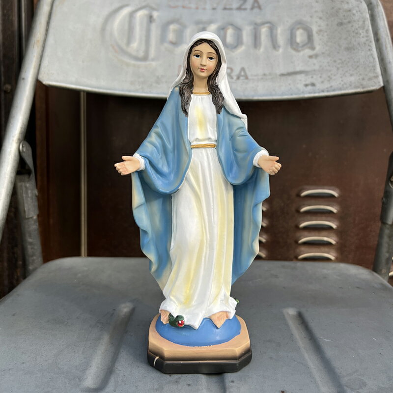 Virgin Mary 置物　高さ8.5inch(約21CM) -BLUE & WHITE-