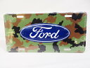 アメリカ看板 STEEL LICENSE PLATE-1401- FORD LOGO CAMOUFLAGE LICENSE PLATE ナンバープレート