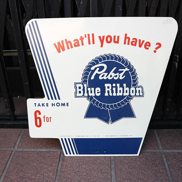 PABST BLUE RIBBON WOOD BOARD SIGN ビンテージウッドサイン 45x45CM 両面看板