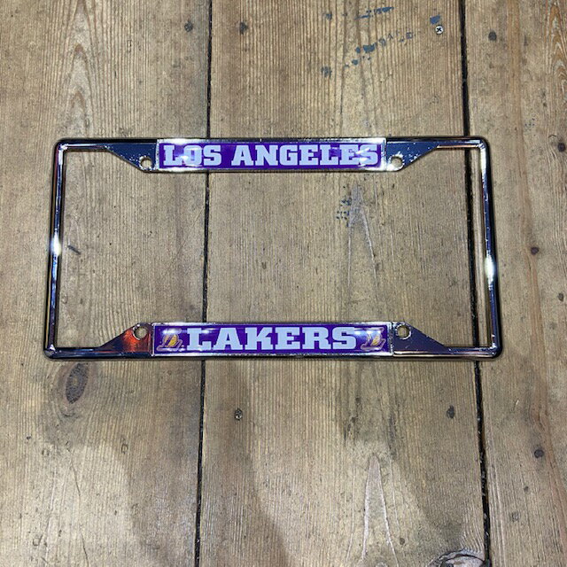 LOS ANGELES LAKERS LICENSE PLATE FRAME ライセンスプレートフレーム CHROME -STEEL製-