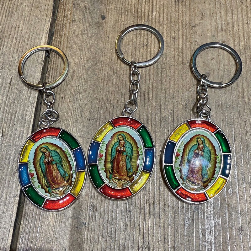 Rakuten - GUADALUPE KEY グアダルーぺ キーホルダー -G- メタル＆ステンドグラス　縦幅4.5CM