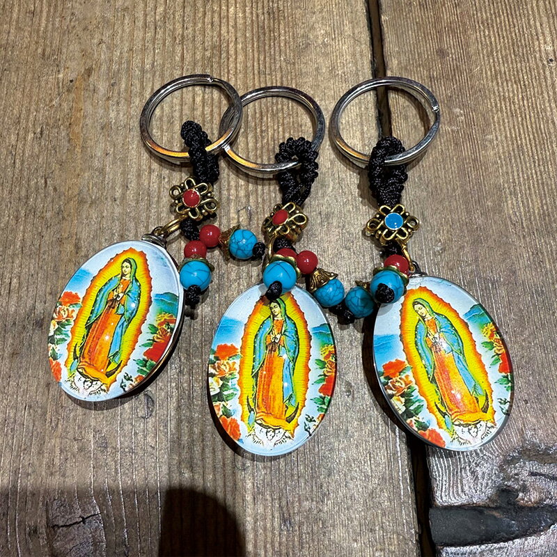 Rakuten - GUADALUPE KEY グアダルーぺ キーホルダー -F- アクリル&ビーズ　縦幅4CM