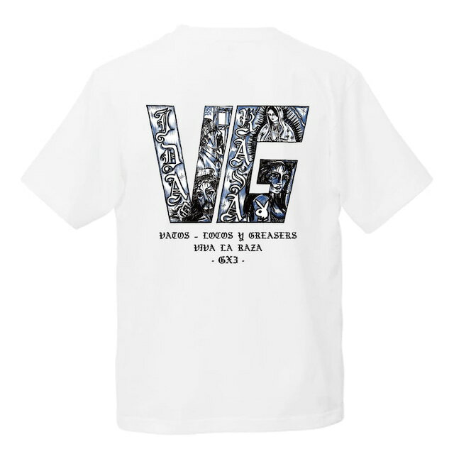 定価6050円 30%OFF/ GREASER -VIDA- S/S WHITE TEE 半袖Tシャツ