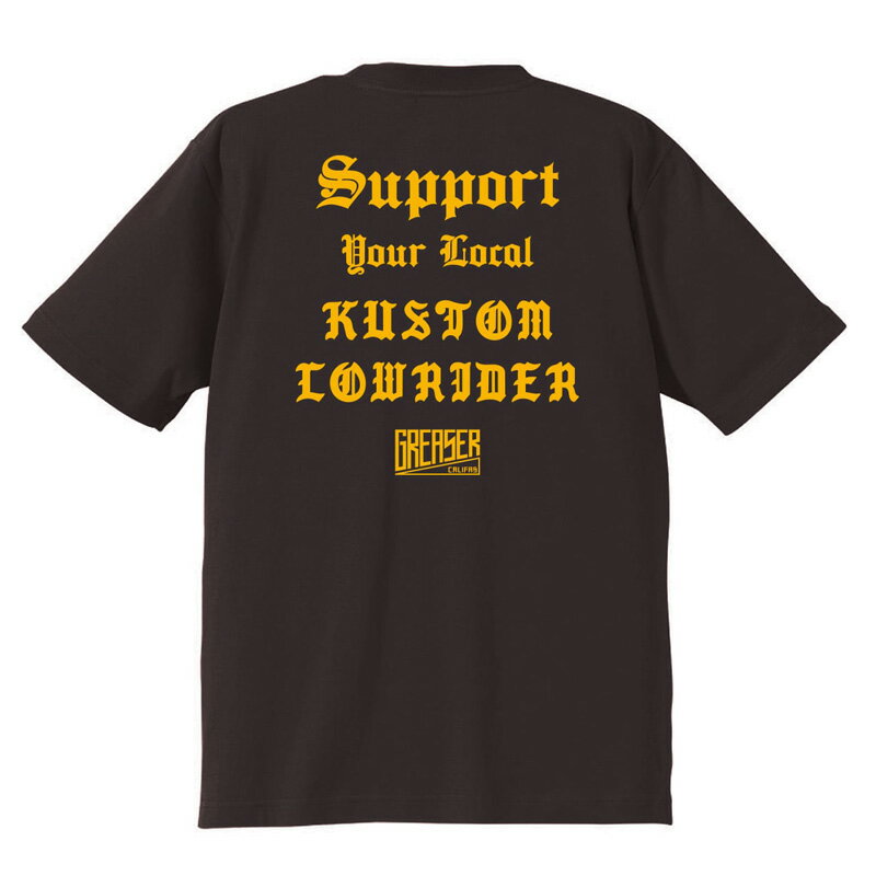 GREASER -KUSTOM LOWRIDER- S/S SUMI BLACK TEE 半袖Tシャツ