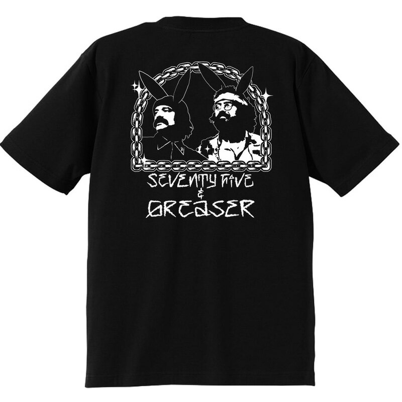 SEVENTY FIVE セブンティファイブ x GREASER グリーサー -RABBIT EARS- S/S BLACK TEE コラボ 半袖Tシャツ